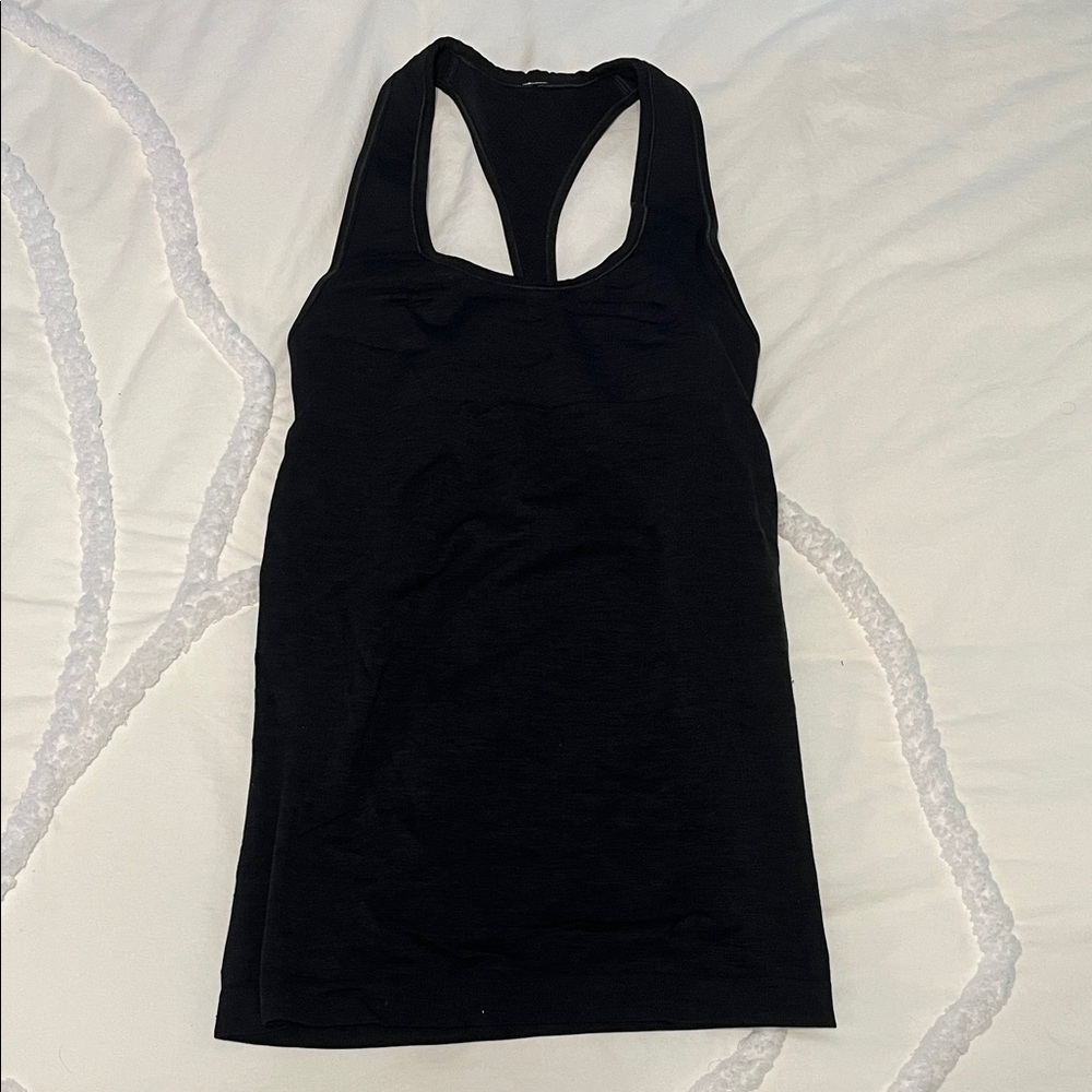 Lululemon Athletica Charcoal Fitted Sleeveless Backless Tank Top